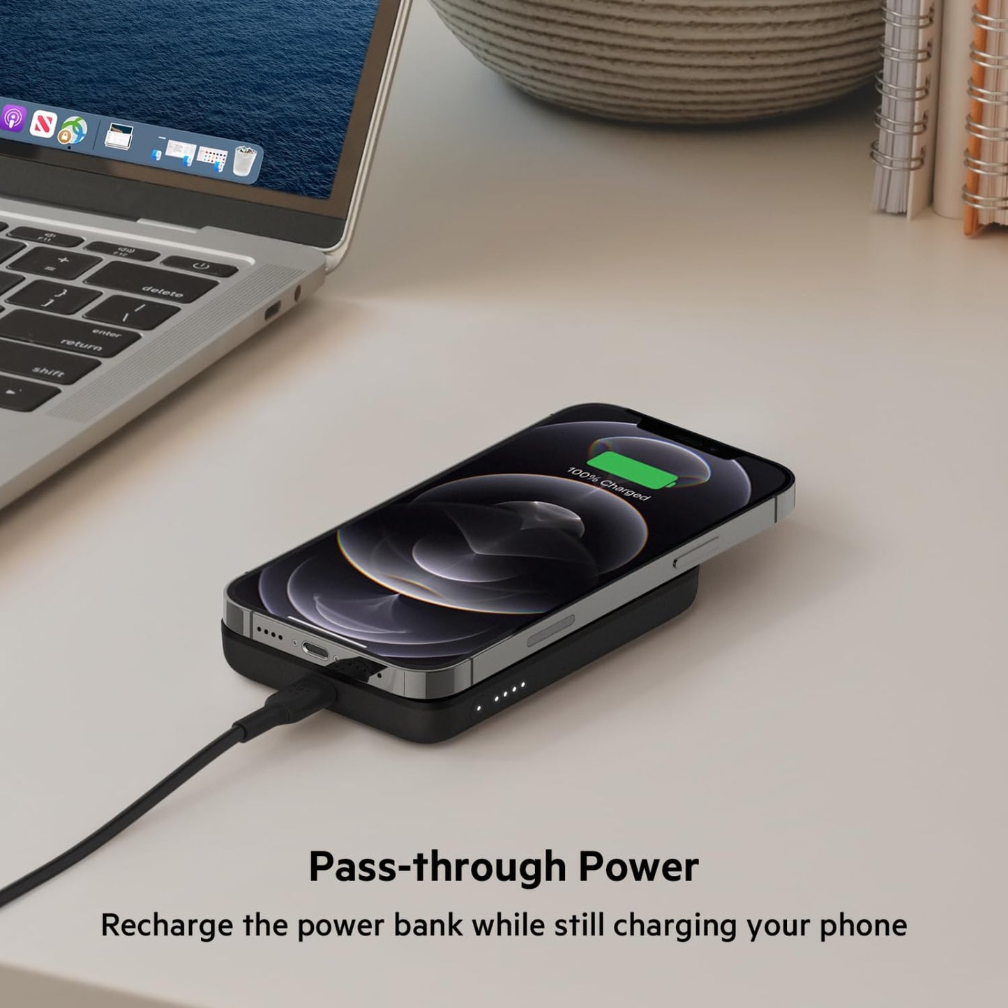 Portable Charger, Magsafe Charger Wireless Power Bank - 7.5W Wireless Charger - Portable Magnetic Battery Pack - Iphone 17, Air, Pro, Pro Max, Airpods, Apple Watch, Google Pixel 10, Etc - Black