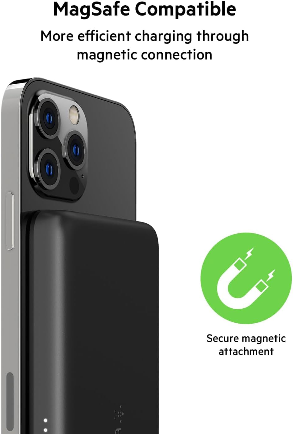 Portable Charger, Magsafe Charger Wireless Power Bank - 7.5W Wireless Charger - Portable Magnetic Battery Pack - Iphone 17, Air, Pro, Pro Max, Airpods, Apple Watch, Google Pixel 10, Etc - Black