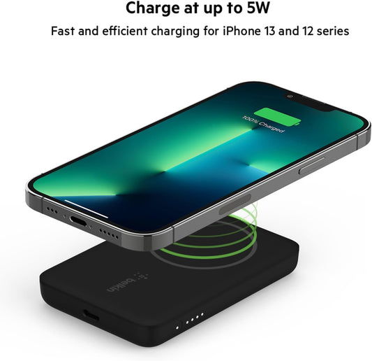 Portable Charger, Magsafe Charger Wireless Power Bank - 7.5W Wireless Charger - Portable Magnetic Battery Pack - Iphone 17, Air, Pro, Pro Max, Airpods, Apple Watch, Google Pixel 10, Etc - Black